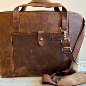 Waterfield Cozmo 2.0 Laptop Bag - Full-Sized - Chocolate Leather